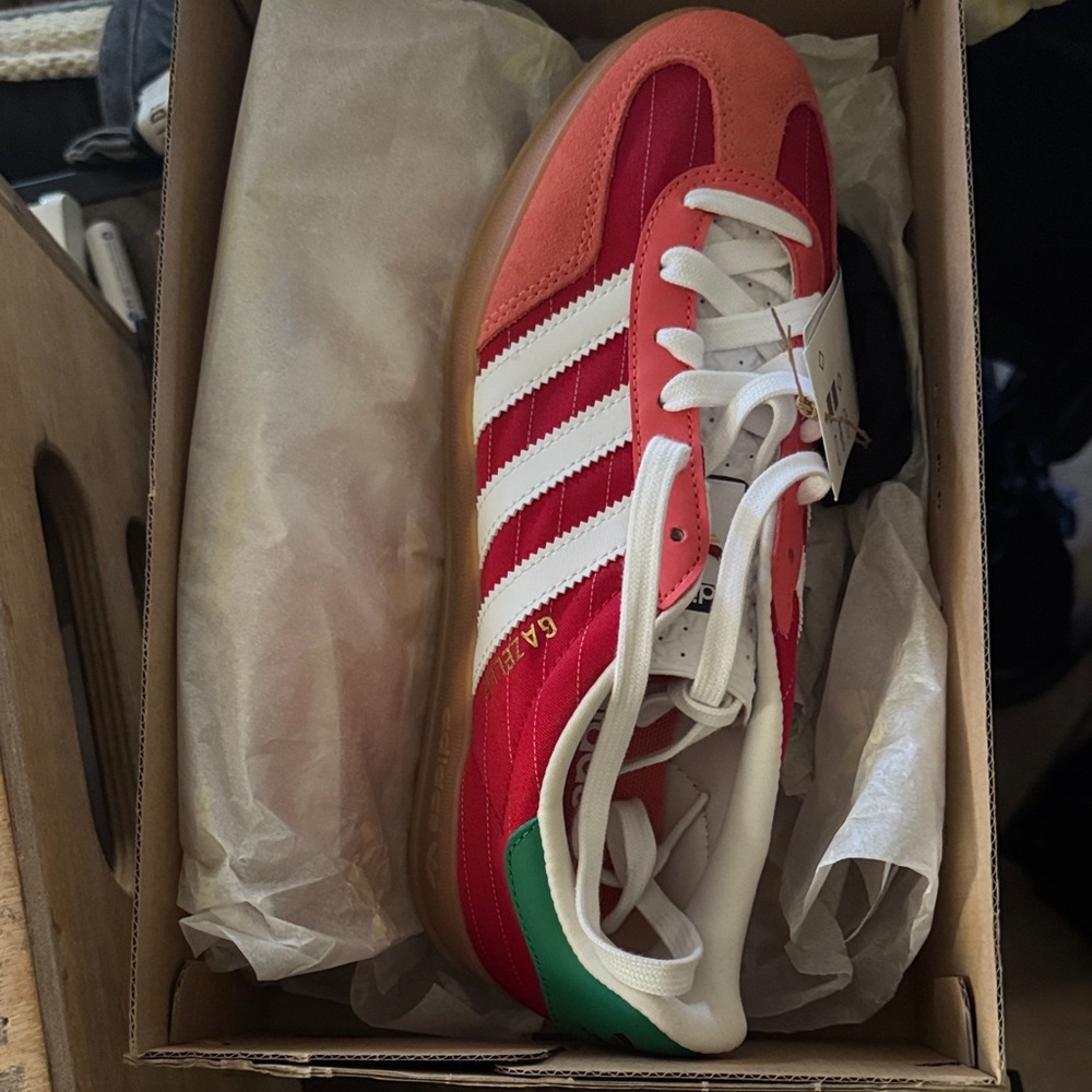 Adidas Red and White Athletic Shoes